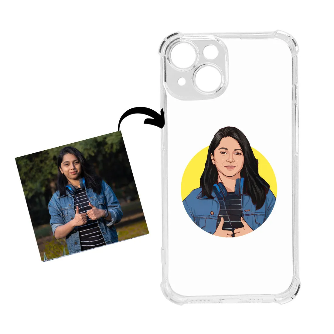 Personalized Photo Phone Case For iPhone 15 High Quality Transparent TPU Flexible Mobile Cover