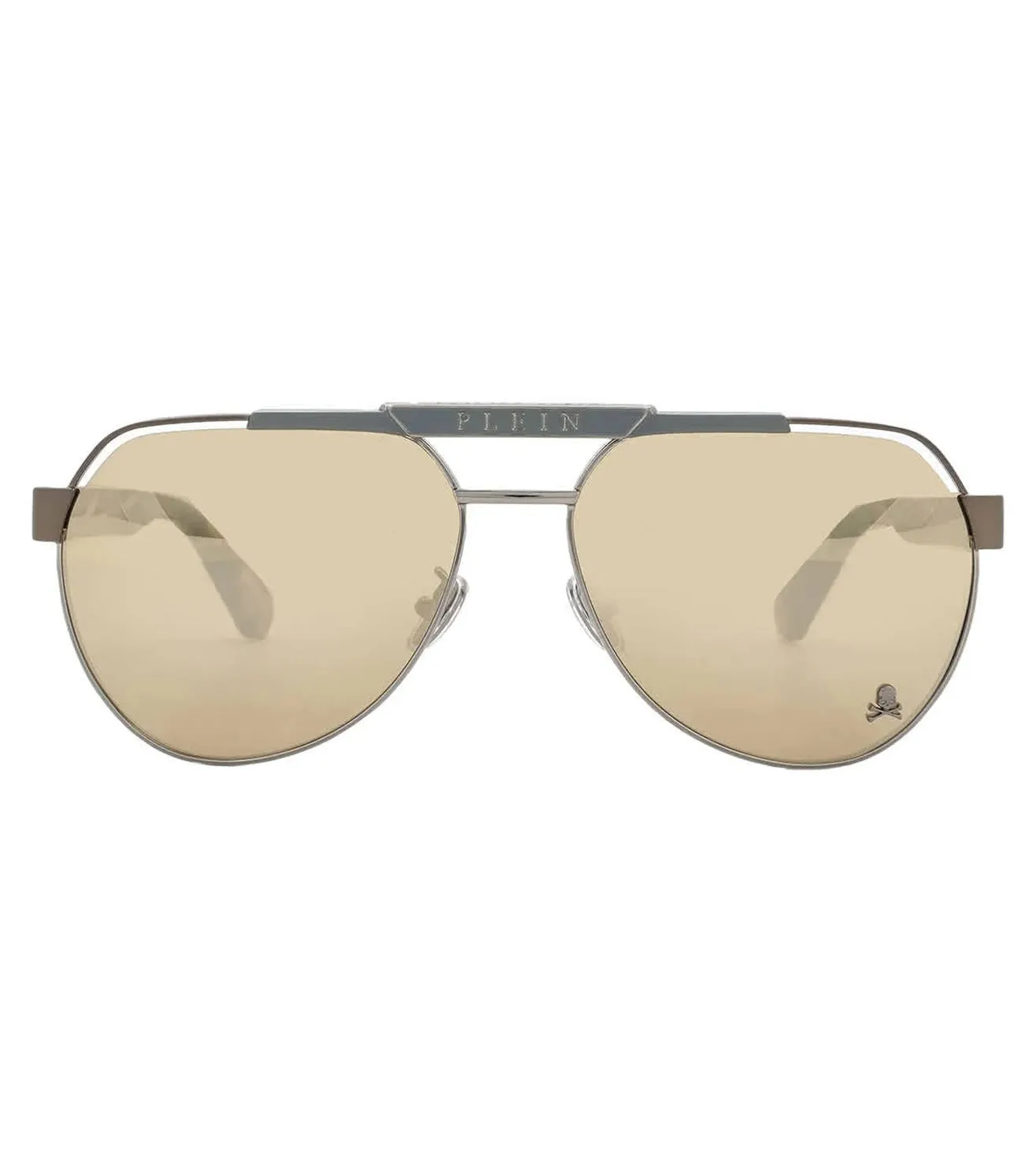 Philipp Plein Men's Brown Gold-mirrored Aviator Sunglasses