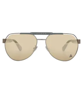 Philipp Plein Men's Brown Gold-mirrored Aviator Sunglasses