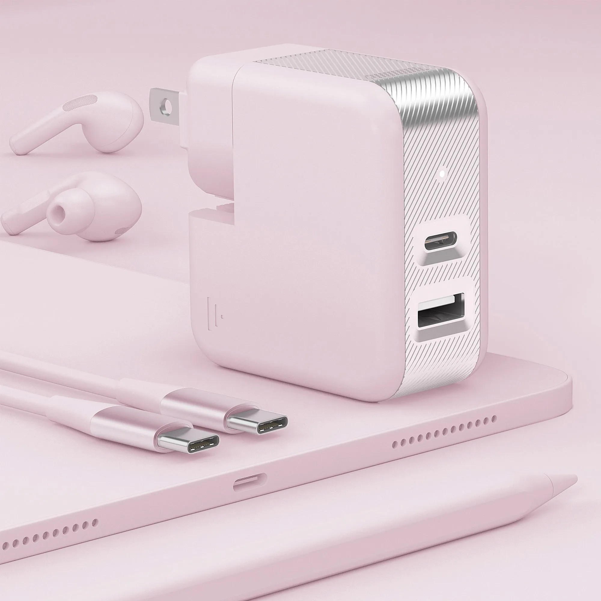 Phone & Laptop Charger with 6ft USB-C to USB-C Power Delivery Cable - Blush