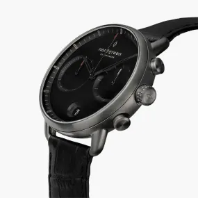 Pioneer | Black Dial - Black Croc Leather