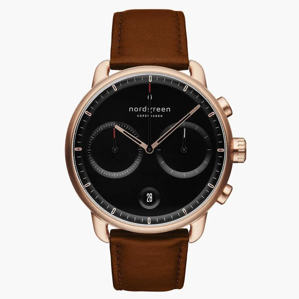 Pioneer | Black Dial - Brown Leather