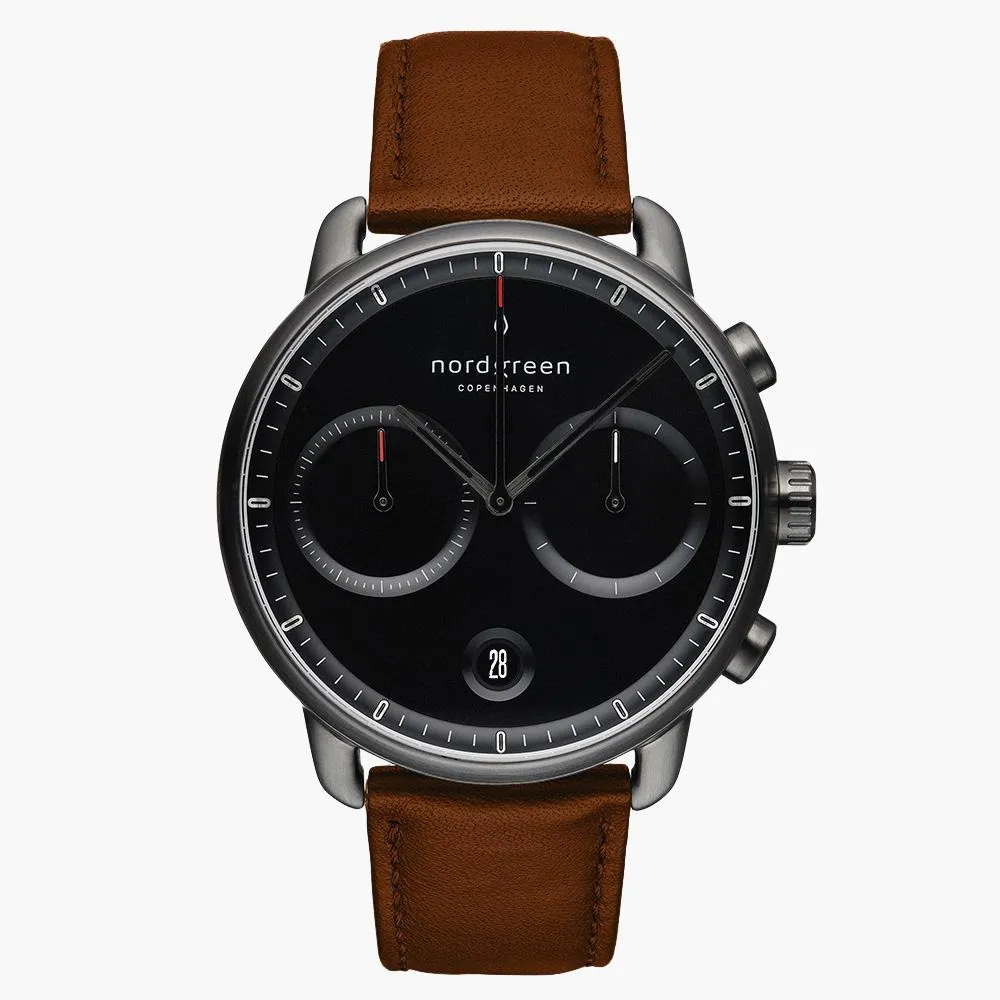 Pioneer | Black Dial - Brown Leather