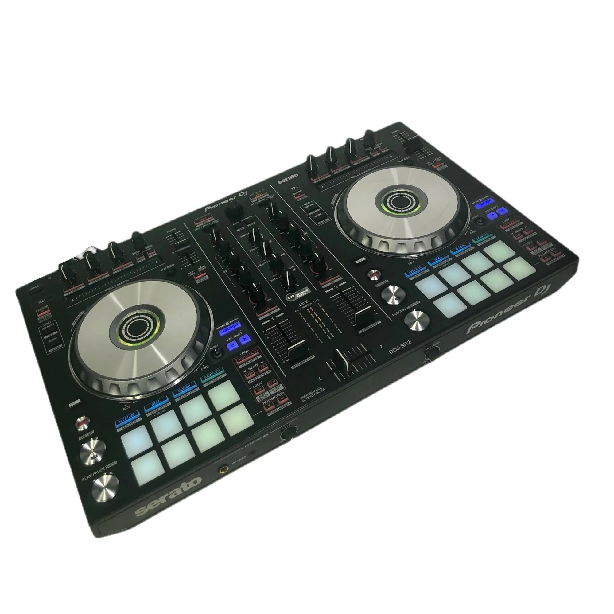 Pioneer DJ DDJ-SR2 - DVS-compatible, Bus-powered 4-deck Digital DJ Controller with 2-channel Mixer and 4-channel USB Audio Interface; Serato DJ Pro and Serato  Pre-Owned