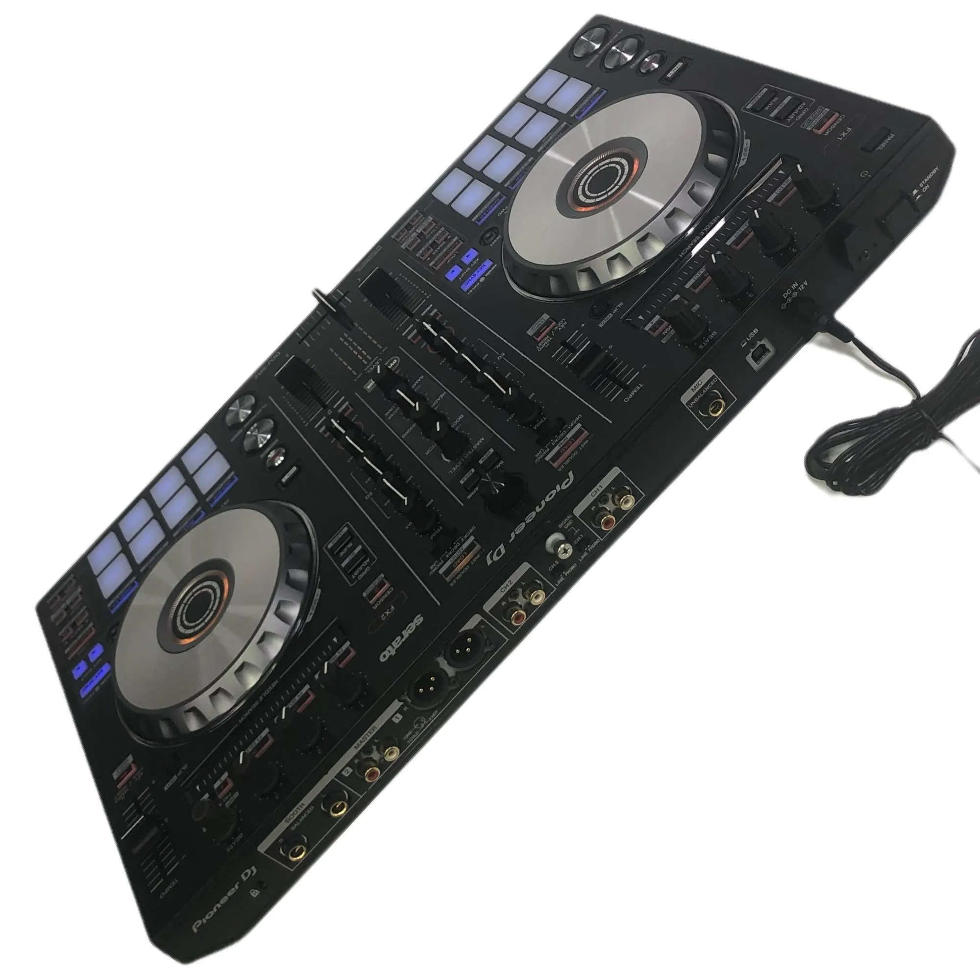 Pioneer DJ DDJ-SR2 - DVS-compatible, Bus-powered 4-deck Digital DJ Controller with 2-channel Mixer and 4-channel USB Audio Interface; Serato DJ Pro and Serato  Pre-Owned