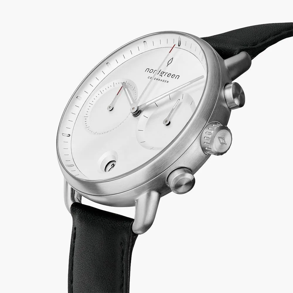 Pioneer | White Dial - Black Vegan Leather