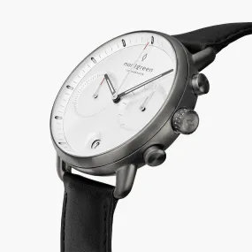 Pioneer | White Dial - Black Vegan Leather