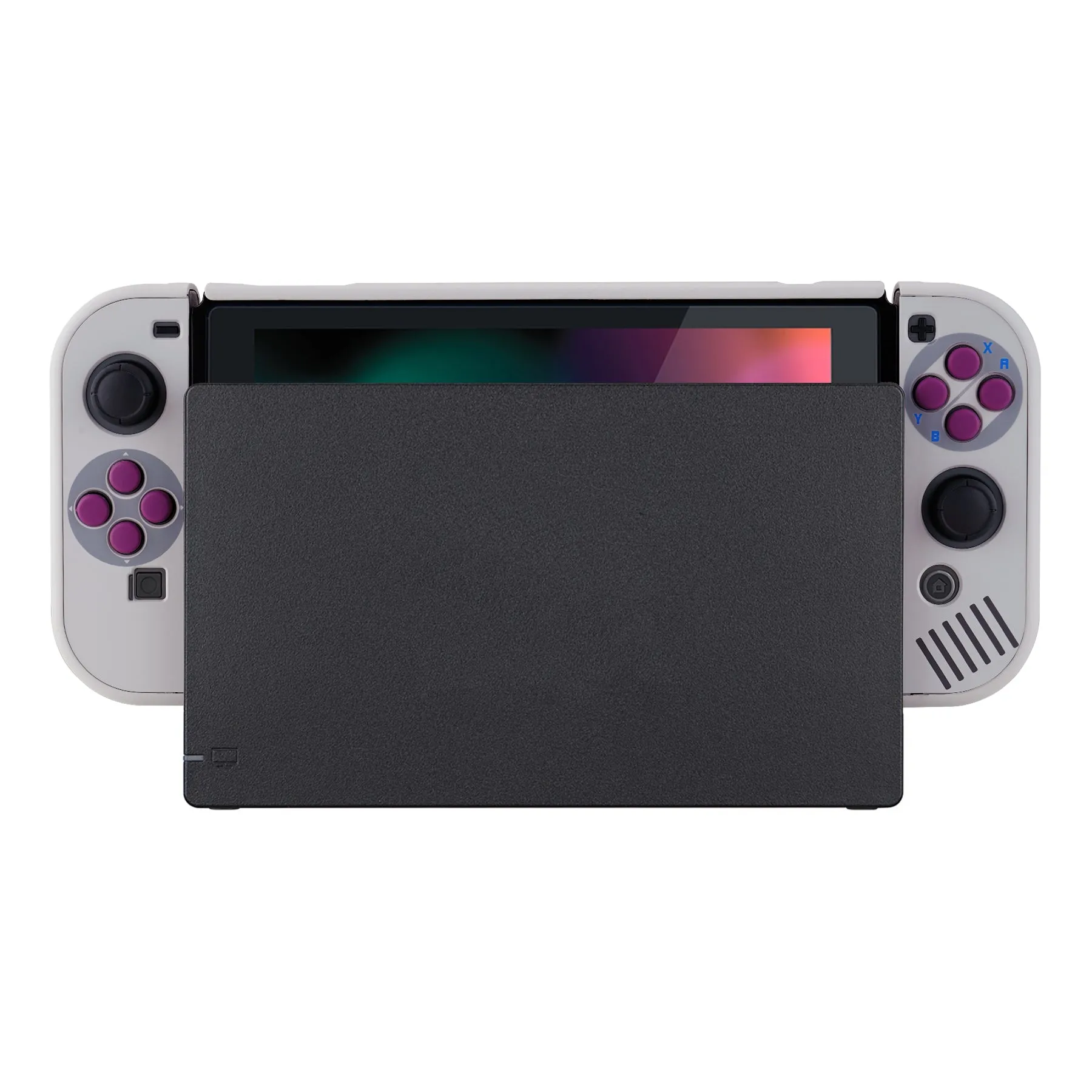 PlayVital Classic 1989 GB DMG-01 Back Cover for NS Switch Console, NS Joycon Handheld Controller Separable Protector Hard Shell, Dockable Protective Case with Colorful ABXY Direction Button Caps - NTT120