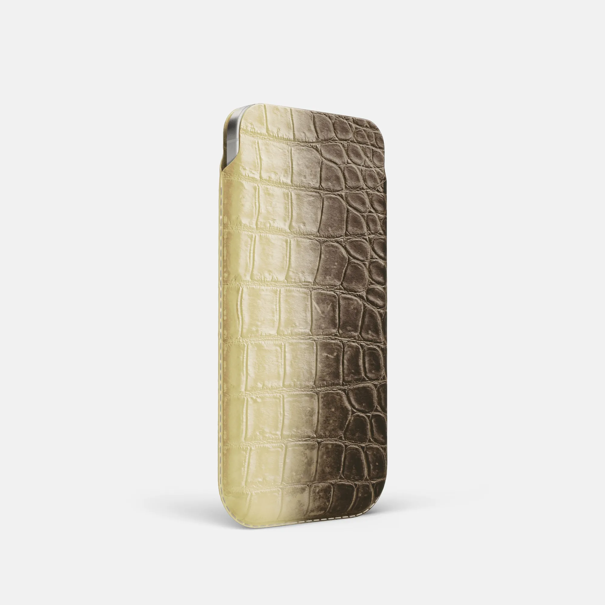 Pouch Case For iPhone 16 Pro In Himalayan Crocodile