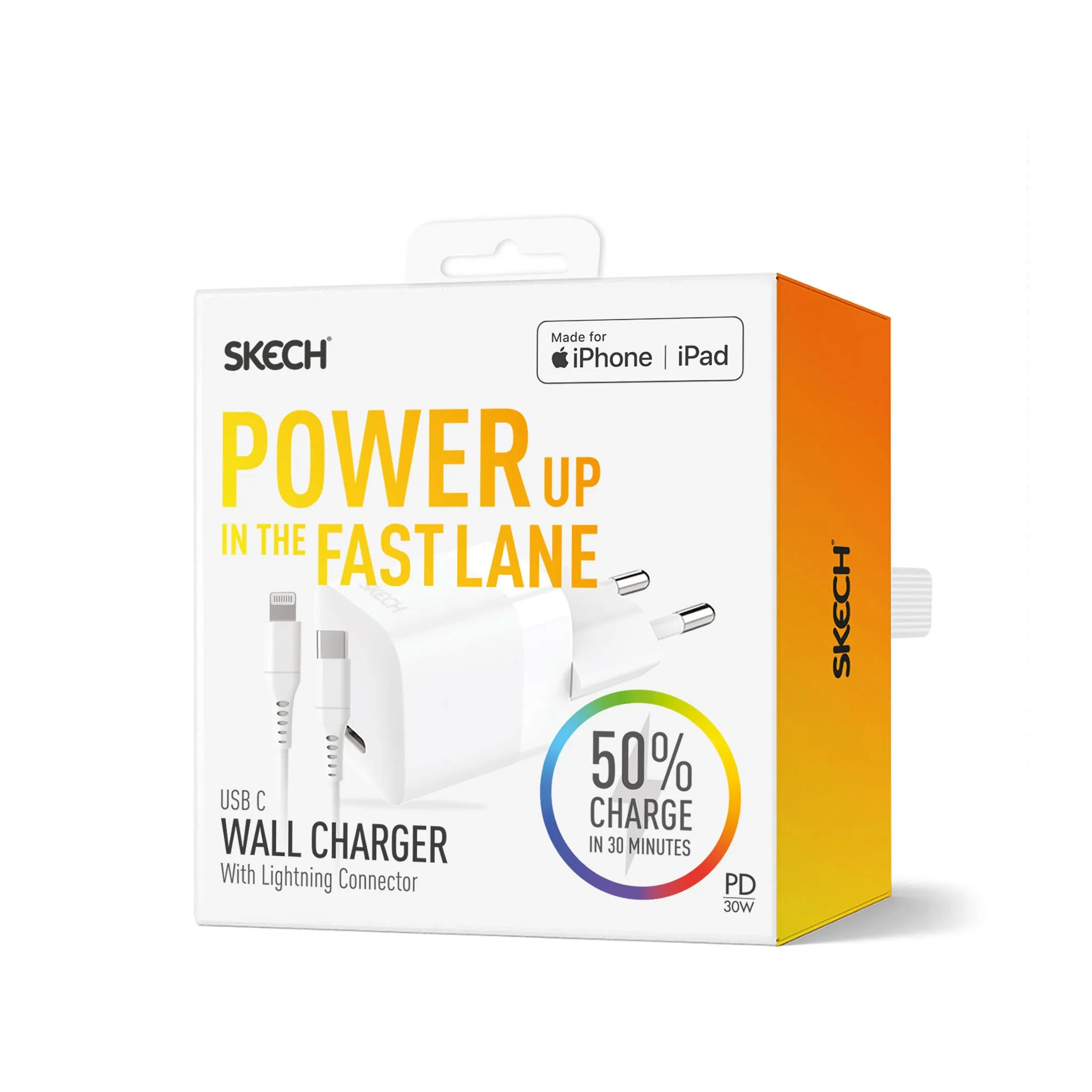 Power Delivery 30W travel charger with Lightning Cable