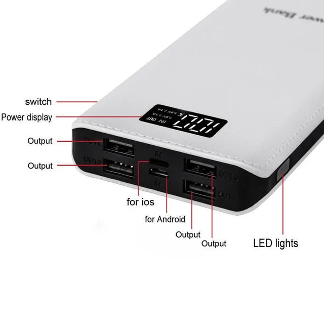 Powerbank 50000mAh Power Bank LED  4-USB Charge Ports  Portable