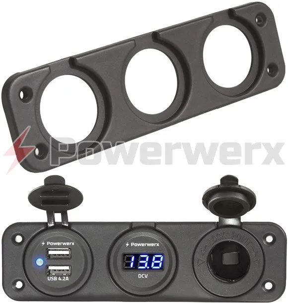 Powerwerx - Three Hole Panel Mounting Plate