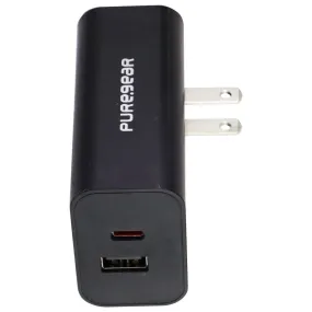 PureGear LightSpeed Dual USB-C and USB-A Universal Wall Charger - Black