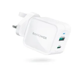 RAVPOWER PD Pioneer 65W GaN Dual Port Wall Charger - PC133