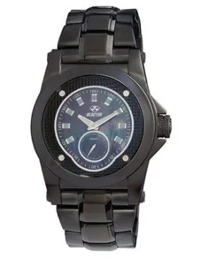 Reactor Mens Black Helium Watch - Black Nitride Plated - Black Mother of Pearl