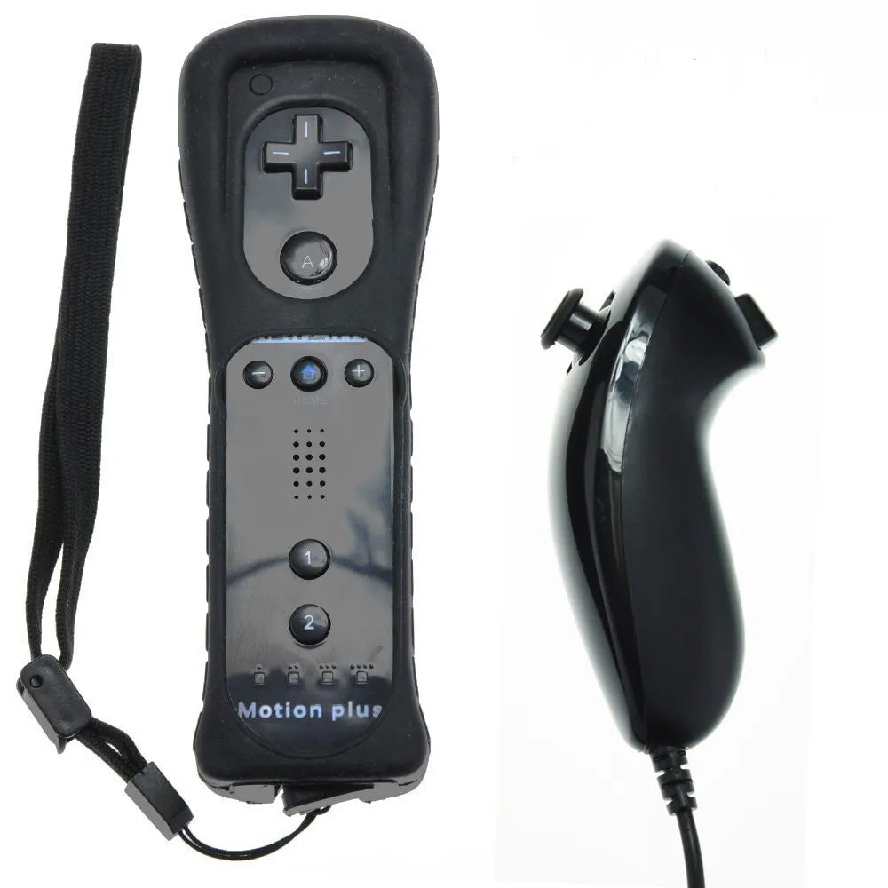 Remote Plus Built-In Motion Plus Nunchuk Silicone Case for Wii - Black