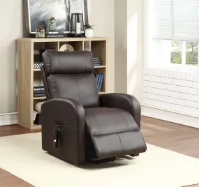 Ricardo Brown PU Recliner w/Power Lift