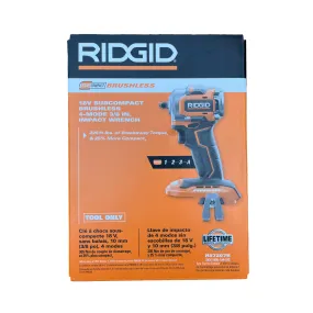 RIDGID 18V SubCompact Brushless Cordless 4-Mode 3/8 in. Impact Wrench (Tool Only) with Belt Clip