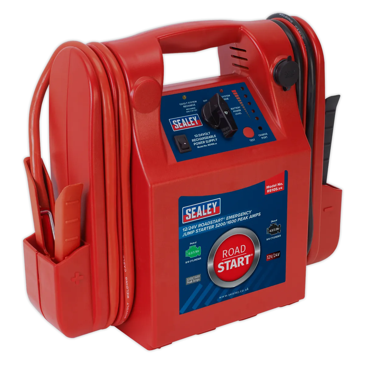 RoadStart¨ Emergency Jump Starter 12/24V 3200/1600 Peak Amps