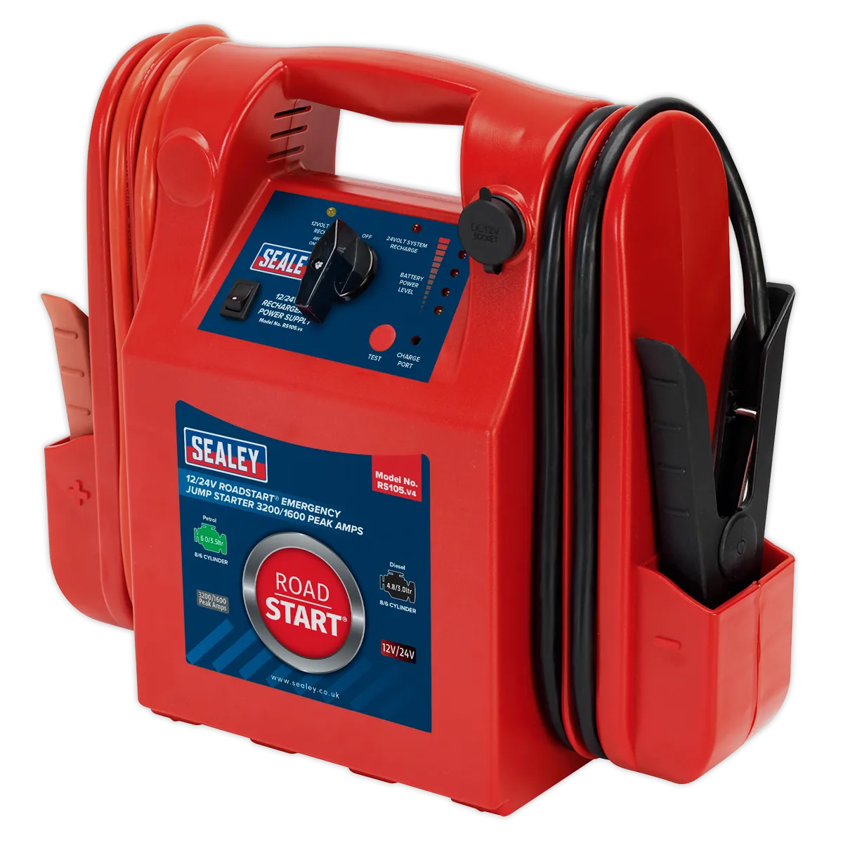 RoadStart¨ Emergency Jump Starter 12/24V 3200/1600 Peak Amps