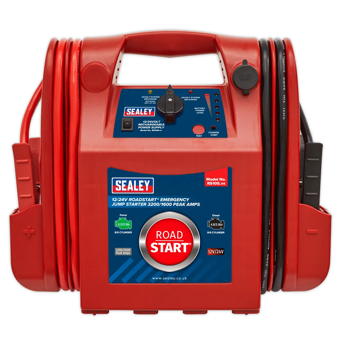 RoadStart¨ Emergency Jump Starter 12/24V 3200/1600 Peak Amps