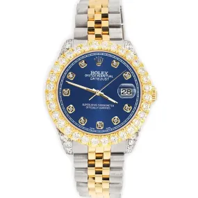 Rolex Datejust 31mm 2-Tone Watch 4.4ct Diamond Cobalt Blue Dial/Bezel/Case/Lugs TFJ-142508088