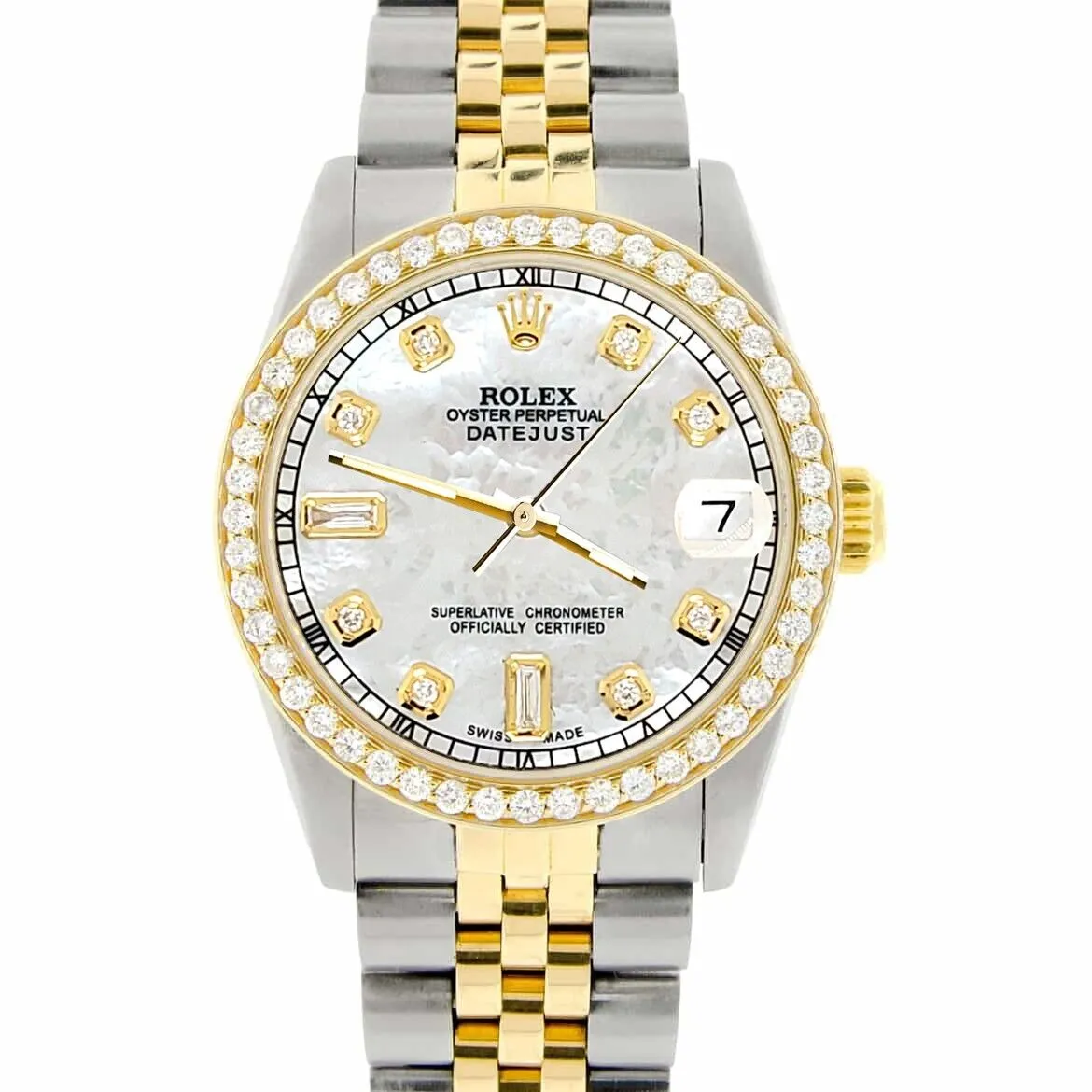 Rolex Datejust 31mm 2-Tone Watch  Diamond Bezel/White MOP Diamond Dial TFJ-142508000