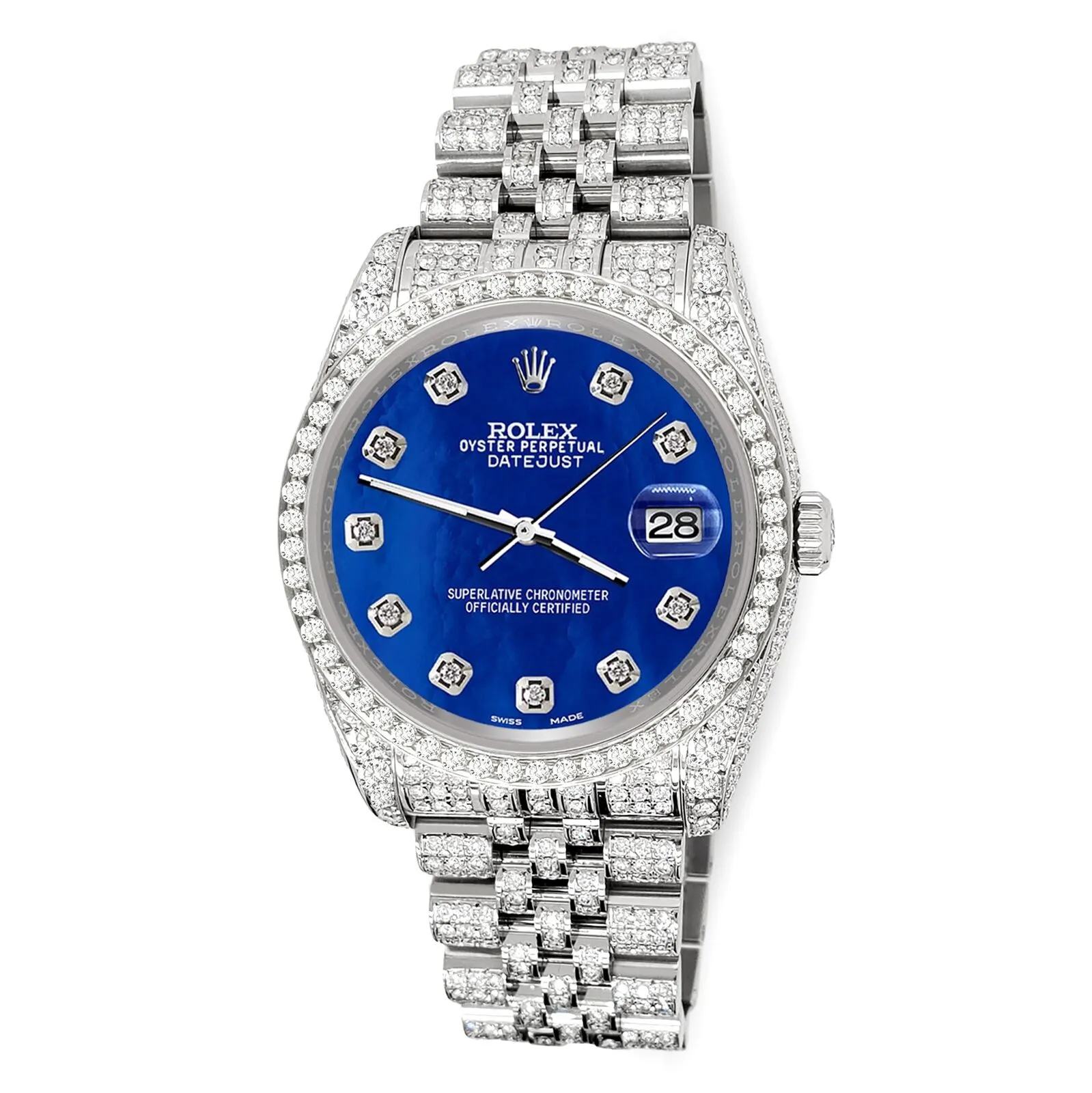 Rolex Datejust 36mm 10.2ct Diamond Royal Blue MOP Jubilee Watch  TFJ-142508350