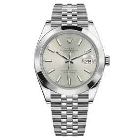 Rolex Datejust 41 Steel Silver Index Dial Smooth Jubilee Automatic Watch   TFJ-142508571