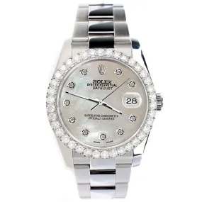 Rolex Datejust   Diamond Bezel/Champagne MOP Diamond Dial Watch TFJ-142507905