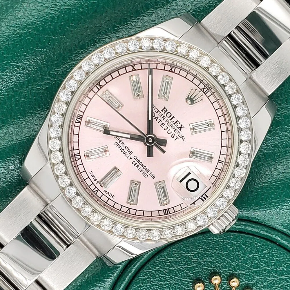 Rolex Datejust  Diamond Bezel/Ice Pink Baguette Dial   Watch TFJ-142507935