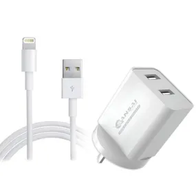 Sansai Wall Charger with 2 USB Ports & iPhone Charging Cable