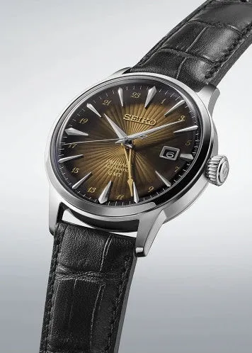 SEIKO PRESAGE COCKTAIL TIME G.M.T BROWN DIAL BLACK BAND SSK039J