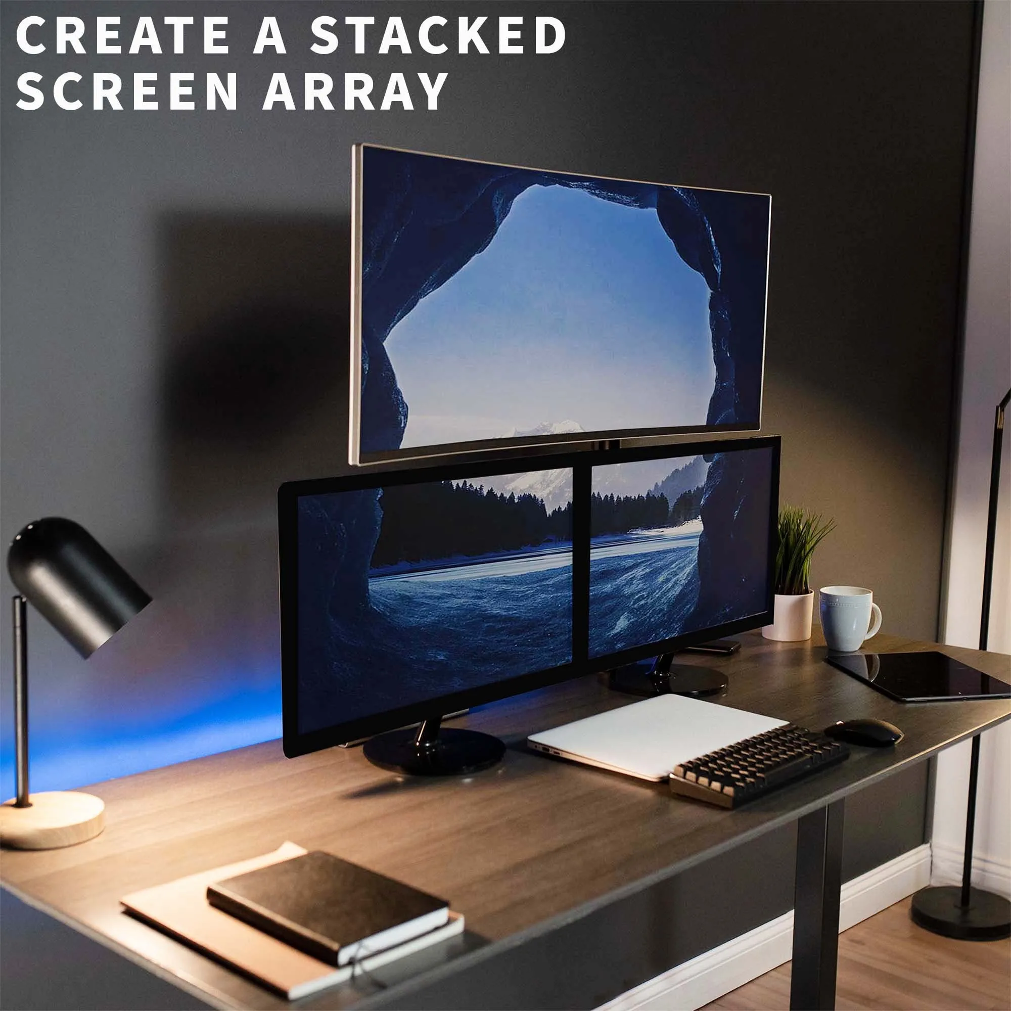 Single Monitor Desk Mount Extra Tall Fully Adjustable Stand for up to 32" Screen