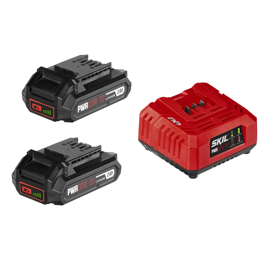 SKIL CB5197B-21 PWR CORE 20™ 2X2.0Ah Battery and Charger Starter Kit   Free Item