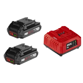 SKIL CB5197B-21 PWR CORE 20™ 2X2.0Ah Battery and Charger Starter Kit