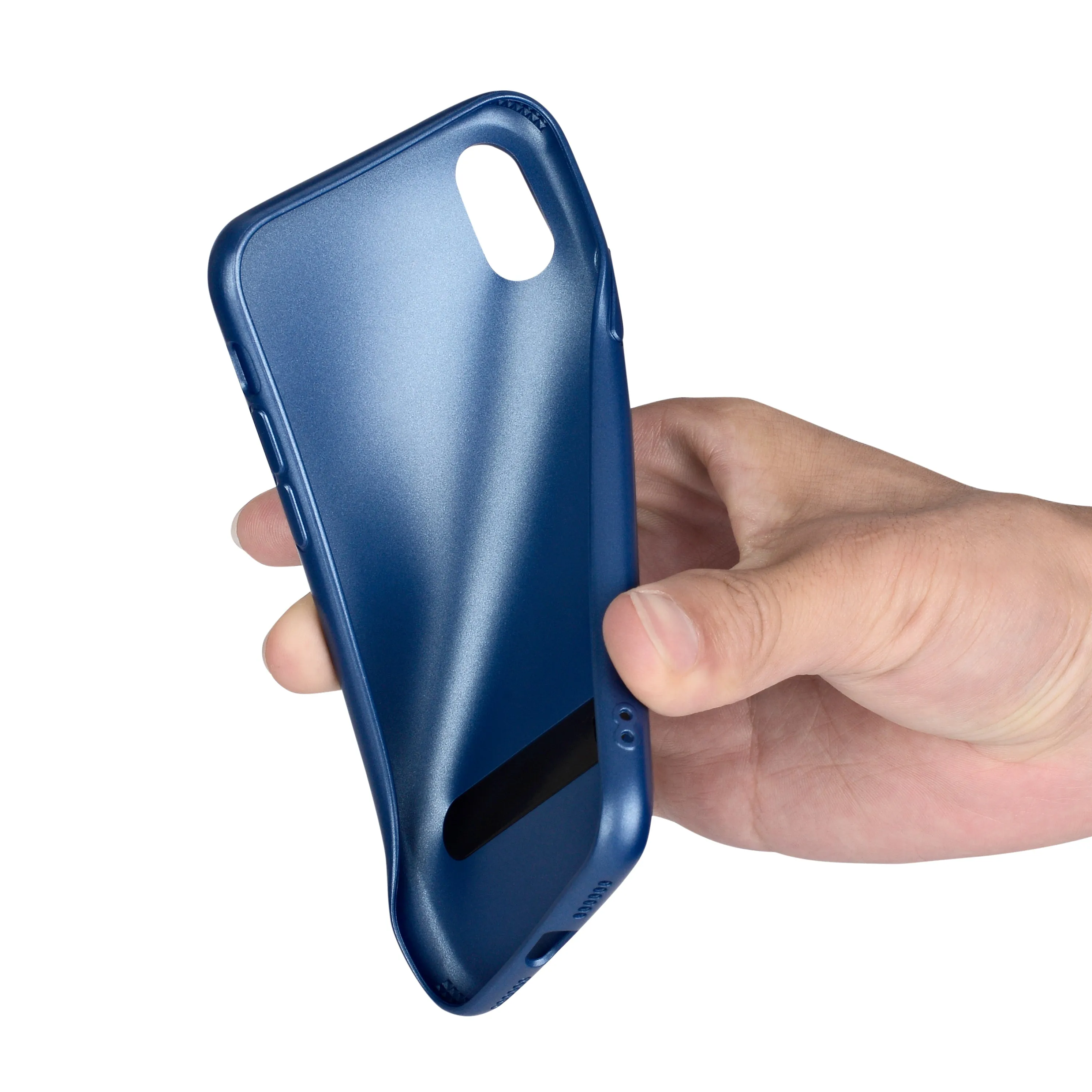 Soft TPU kickstand case for iPhone X with carbon fiber pattern