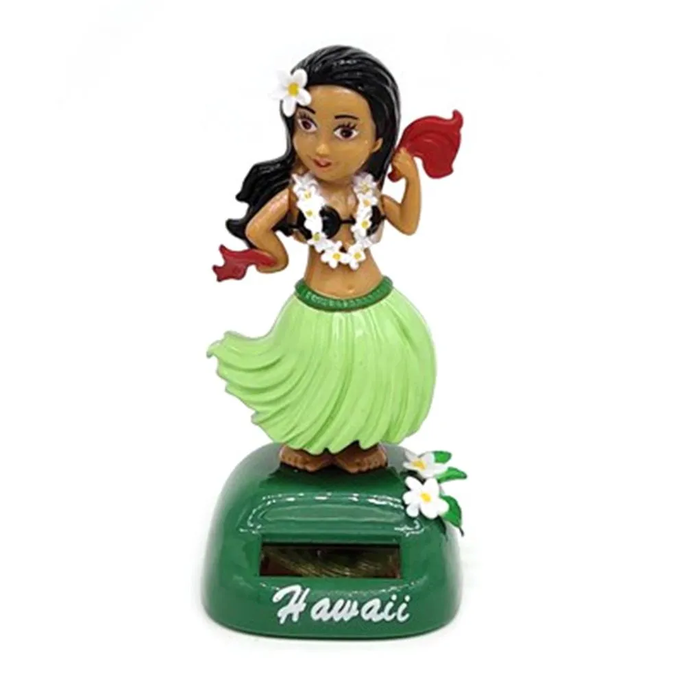 Solar Powered Dancing Hula Girl   Dancing Solar  Girl Toys Solar Hawaiian Car Home Decoration Beauty Grass Skirt Swing Small Orn