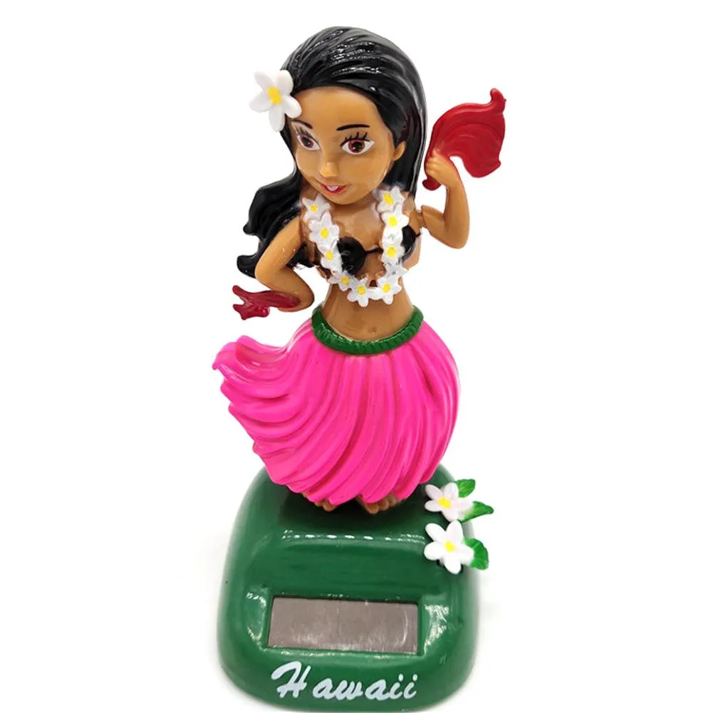 Solar Powered Dancing Hula Girl   Dancing Solar  Girl Toys Solar Hawaiian Car Home Decoration Beauty Grass Skirt Swing Small Orn