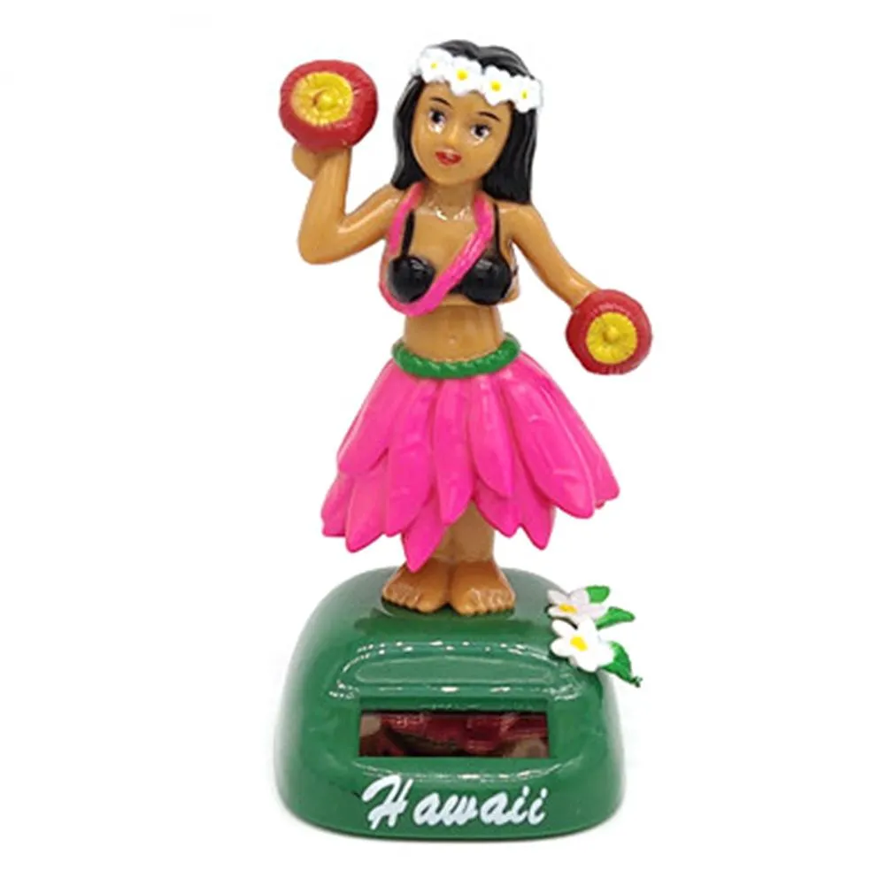 Solar Powered Dancing Hula Girl   Dancing Solar  Girl Toys Solar Hawaiian Car Home Decoration Beauty Grass Skirt Swing Small Orn