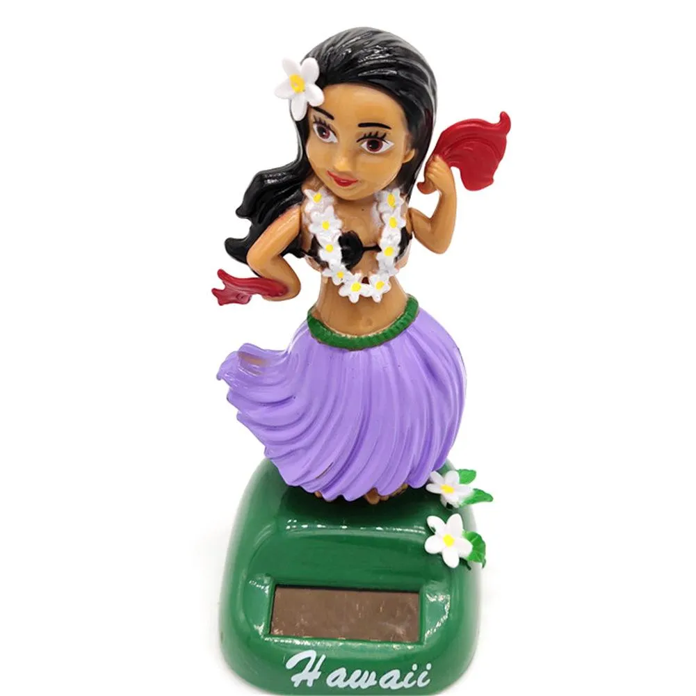 Solar Powered Dancing Hula Girl   Dancing Solar  Girl Toys Solar Hawaiian Car Home Decoration Beauty Grass Skirt Swing Small Orn