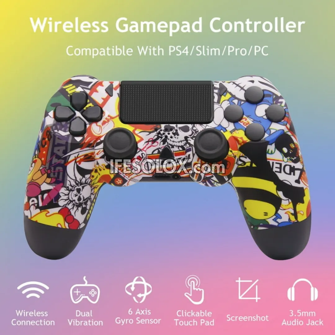 Sony PS4 DualShock 4 Game Controller for PS4, PC, Smartphones and Gadgets (Graffiti 02) - Brand New