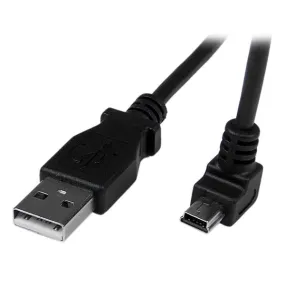 Startech.Com Down Angle Mini Usb Cable - 2M - Black - Usb A To Mini Usb B - Usb To Mini Usb Cable - Mini Usb Charger - U