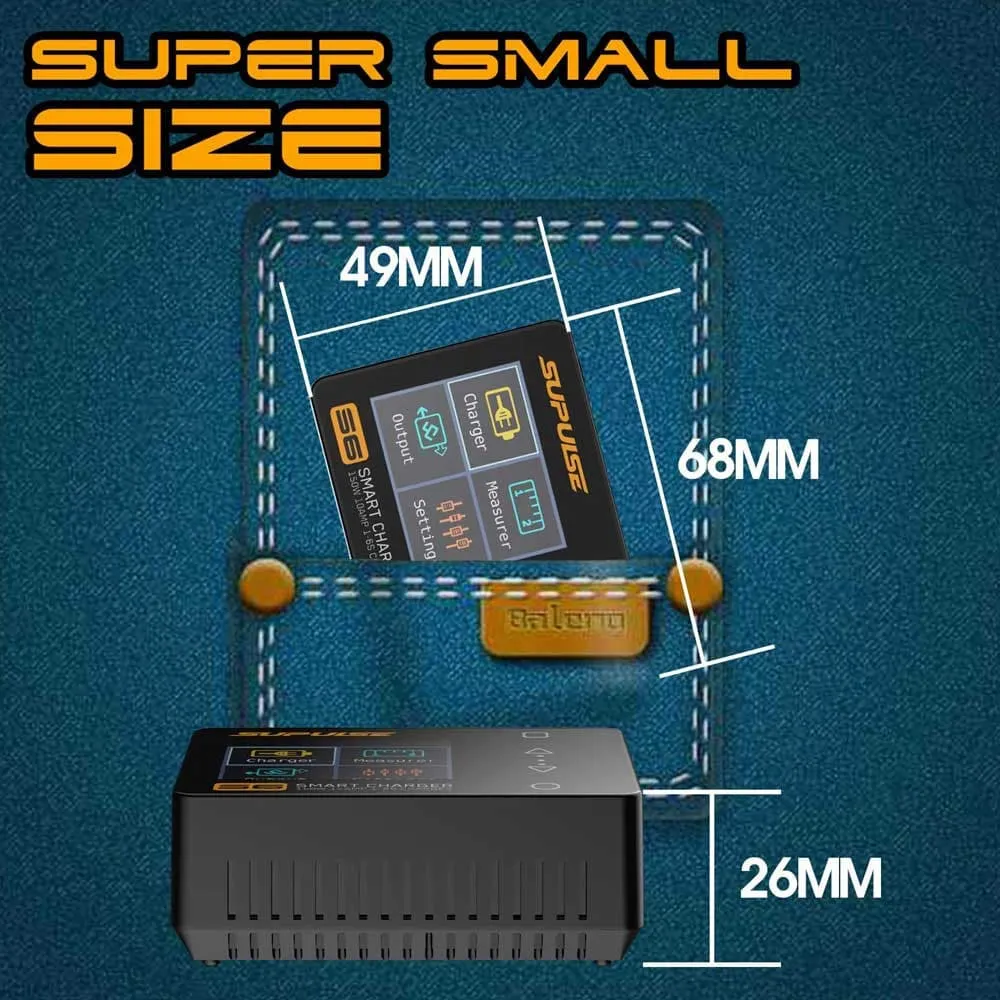 SUPULSE S6 Balance Charger Discharger for 1S-6S LiPo Battery NiMH/NiCD/Li-PO/Li-Fe/Pb