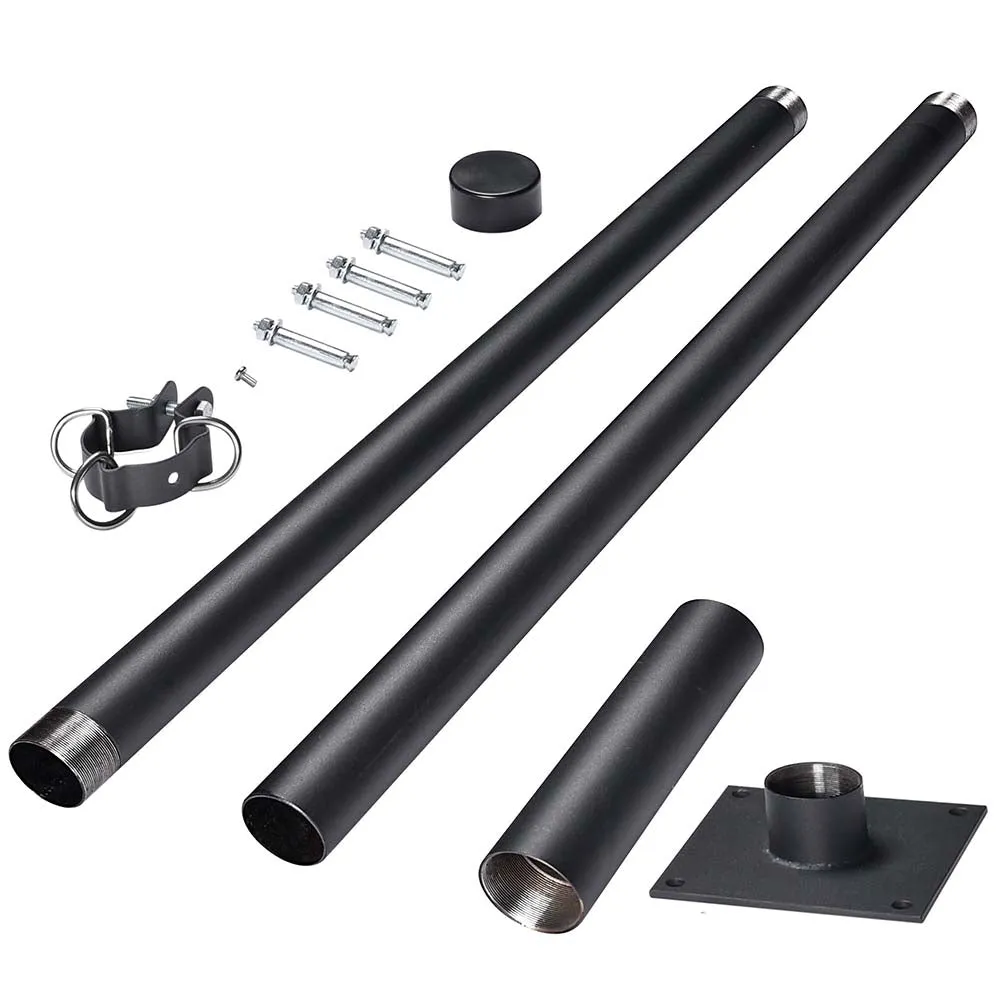 TheLAShop Shade Sail Post Pole Kit (Base Plate, D-Ring & Clamp)