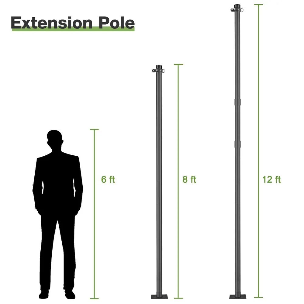 TheLAShop Shade Sail Post Pole Kit (Base Plate, D-Ring & Clamp)