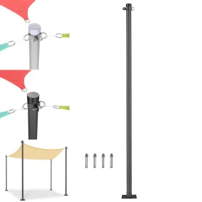 TheLAShop Shade Sail Post Pole Kit (Base Plate, D-Ring & Clamp)