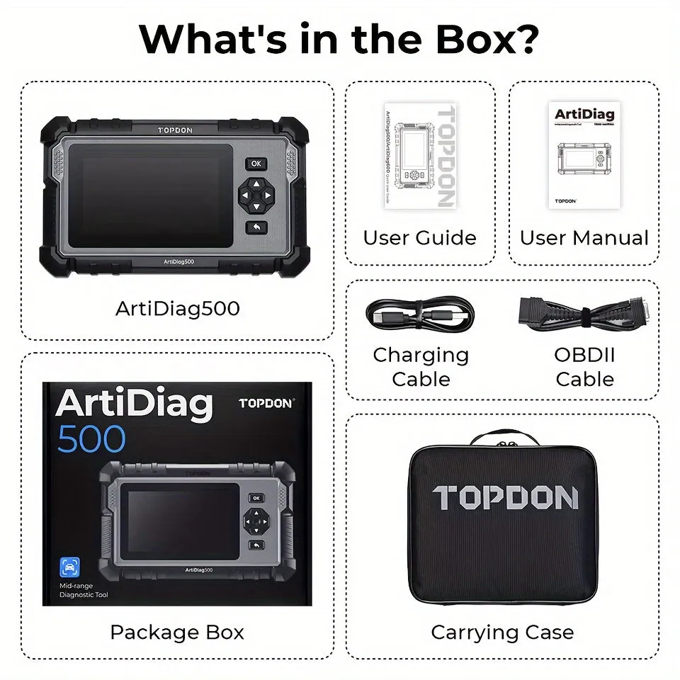 TOPDON AD500 Diagnostic Scan Tool with Reset Functions & AutoVIN, Lifetime Updates