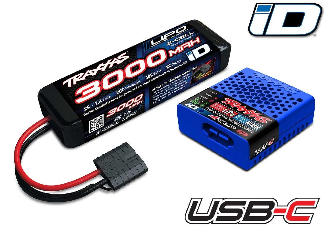 Traxxas Battery/Charger Completer Pack 3000mah (Includes #2985 & #2827X) - TRA2985-2S