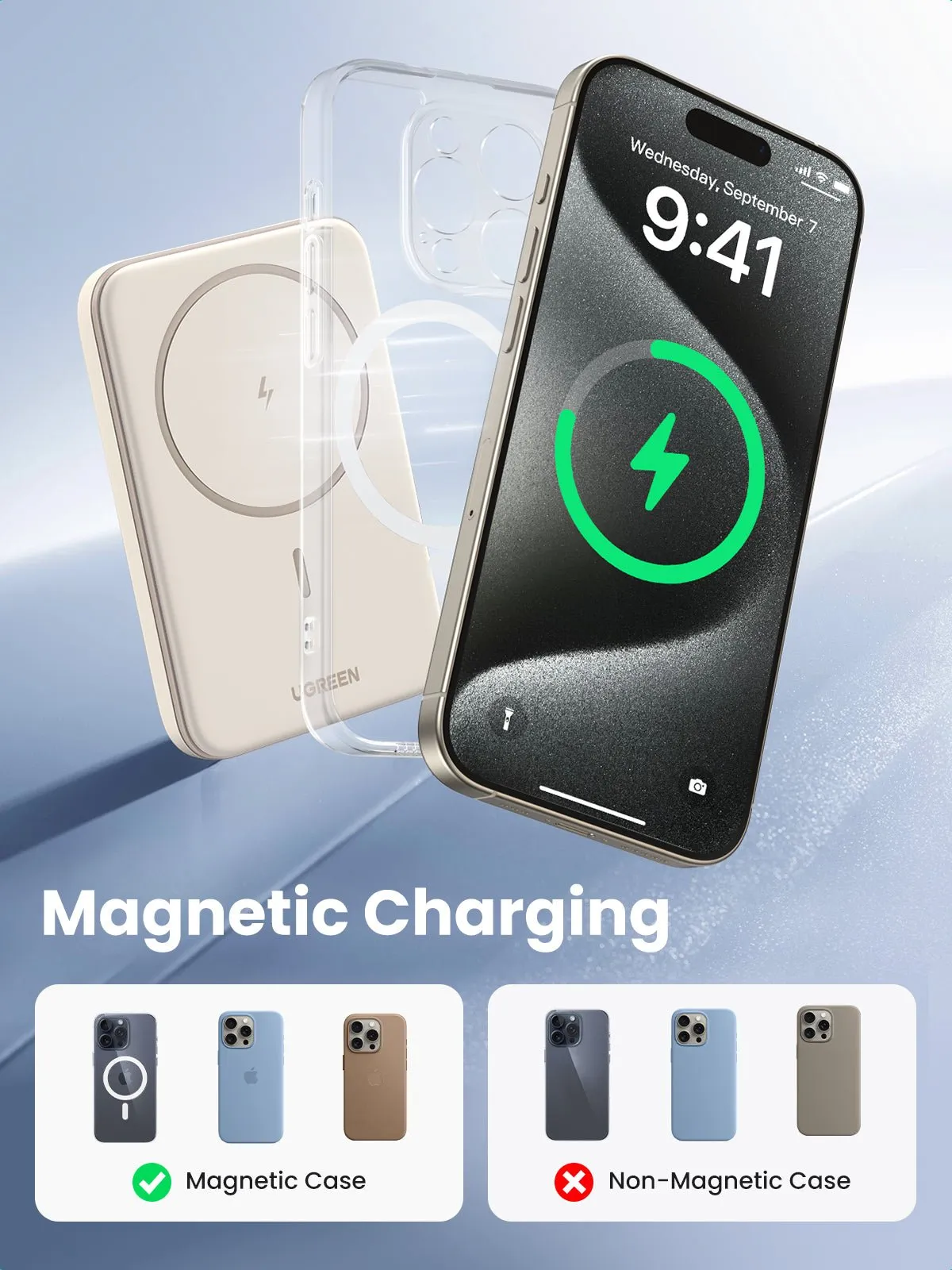 UGREEN Wireless Powerbank 5000mAh Magnetische Power Bank